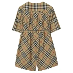 Hot Vintage Check Cotton Poplin Bukser Børn Jumpsuits