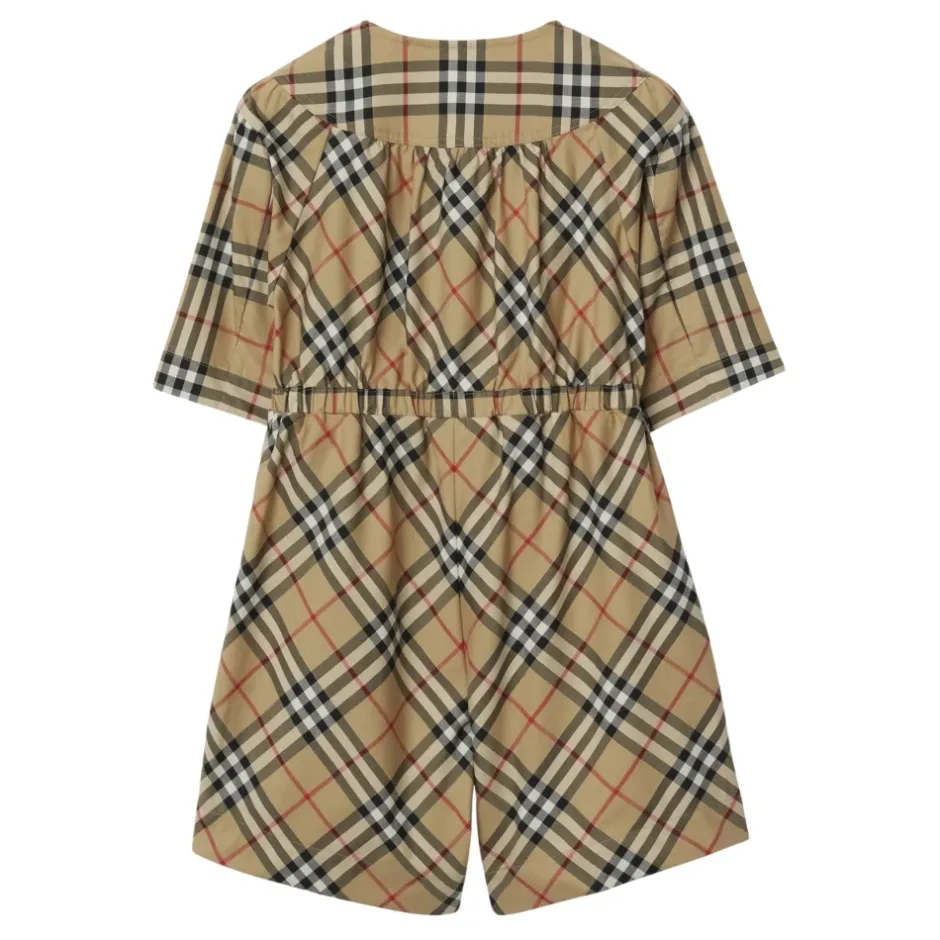 Hot Vintage Check Cotton Poplin Bukser Børn Jumpsuits