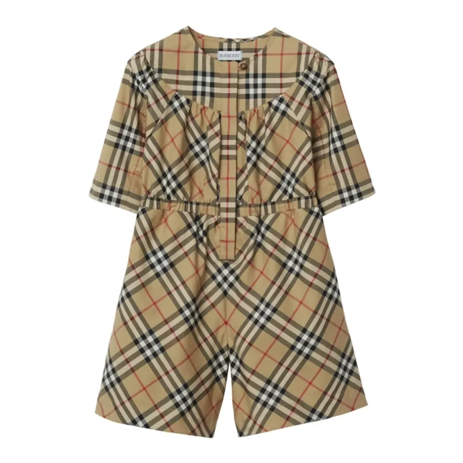 Online Vintage Check Kjole i stræk-bomuld Børn Jumpsuits