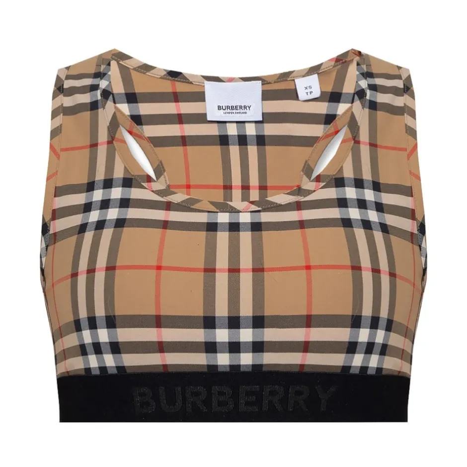 Best Vintage Check-Print Sports-BH T-Shirts & Toppe