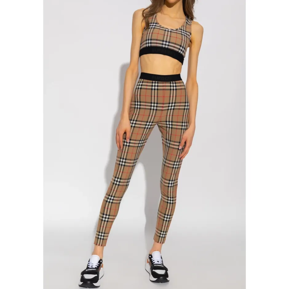 Best Vintage Check-Print Sports-BH T-Shirts & Toppe