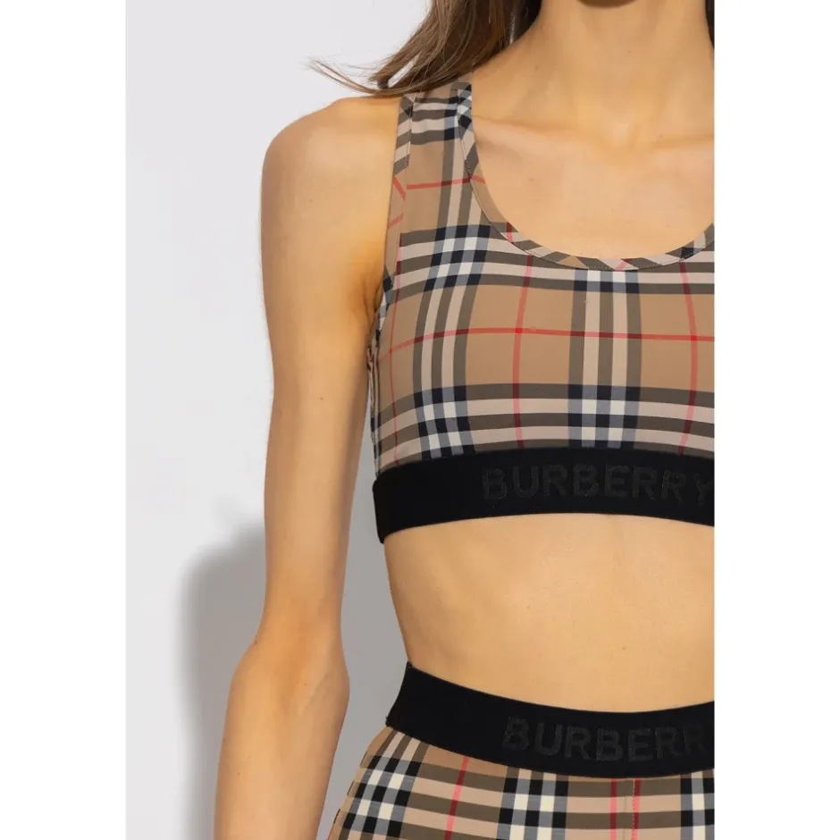Best Vintage Check-Print Sports-BH T-Shirts & Toppe