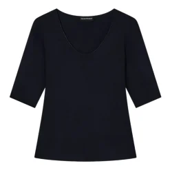 Outlet Viskose stretch jersey V-hals jumper Dame T-Shirts