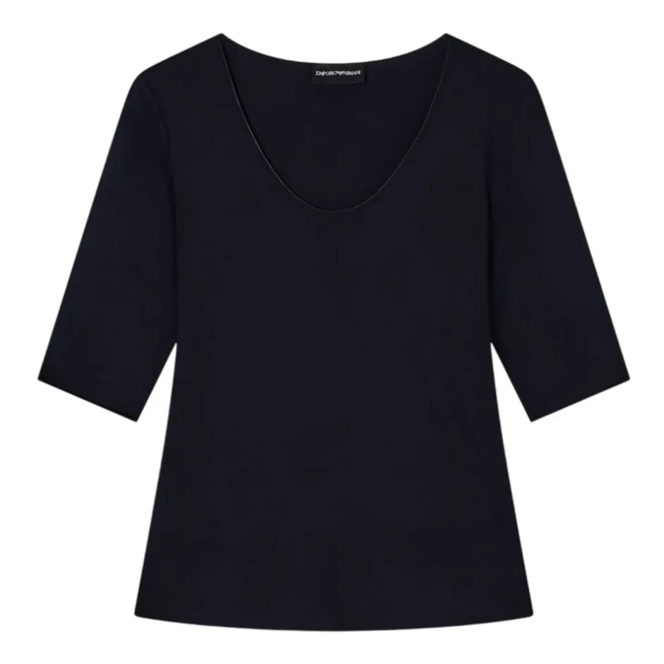 Outlet Viskose stretch jersey V-hals jumper Dame T-Shirts