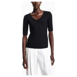 Outlet Viskose stretch jersey V-hals jumper Dame T-Shirts