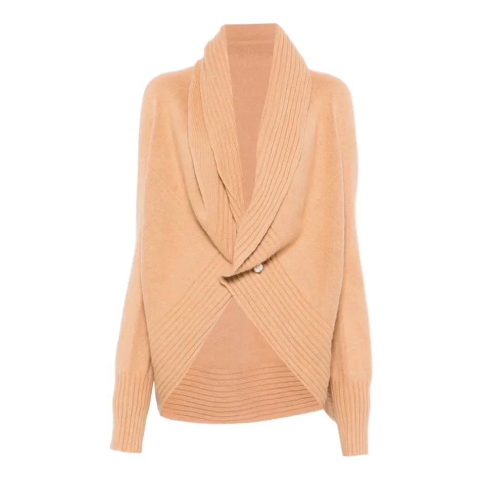 Online V-Neck Brooch Cardigan Dame Striktrøjer & Sweatere