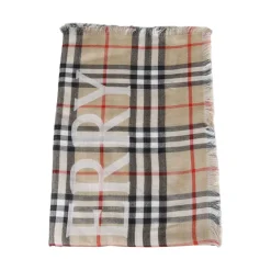 Hot Wide EKD Check Wool Silk Scarf Dame Tørklæder