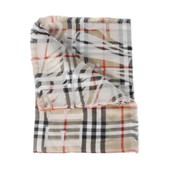 Hot Wide EKD Check Wool Silk Scarf Dame Tørklæder