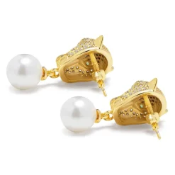 Women's Panther Earring with Pearl Drop Dame Smykker