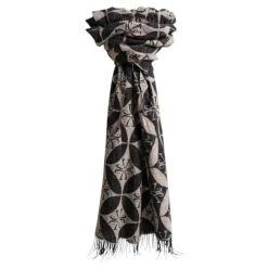 New Wool-Cashmere Jacquard Scarf Halstørklæder Og Tørklæder