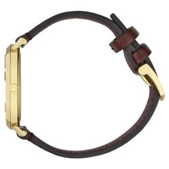 Online YA157411 - Grip t d PVD, 3 vinduer der angiver time, minut & dato, bordeaux læderrem Dame Ure