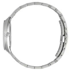 Sale YA142510 - Interlocking 29mm rustfrit stålkasse, sølv solbørstet skive med 8 diamanter og rosa guldbelagte detaljer, lille sekundvisning, rustfrit stålarmbånd Dame Ure