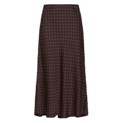 New ZaniaIW Skirt Brown Bordeaux Small Dot - 305 - 30111253 Dame Nederdele
