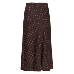 New ZaniaIW Skirt Brown Bordeaux Small Dot - 305 - 30111253 Dame Nederdele