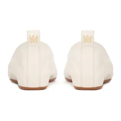 New Off white ballerinaer med guldfarvet monogram Dame Ballerina Sko