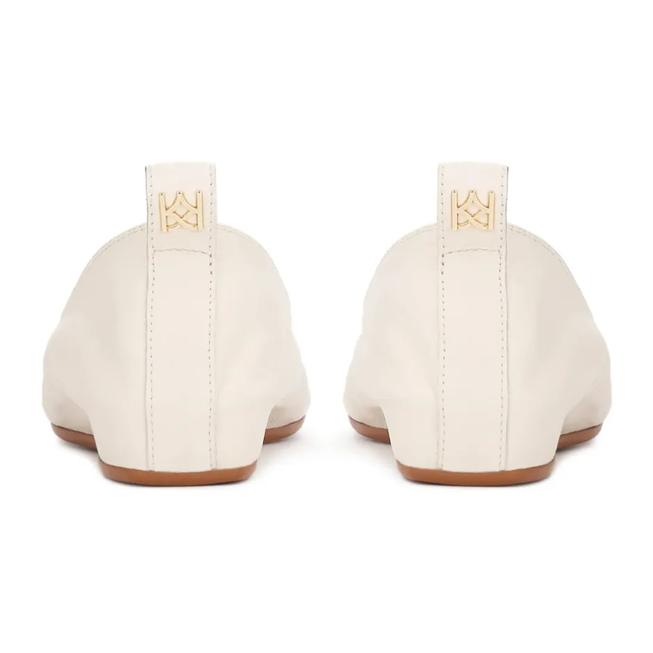 New Off white ballerinaer med guldfarvet monogram Dame Ballerina Sko